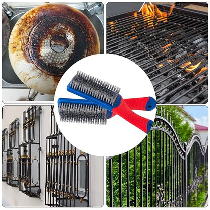 Wire Brushes 2 Pcs Steel Brushes Heavy Duty Carbon Steel and Stainless Steel - Image 7