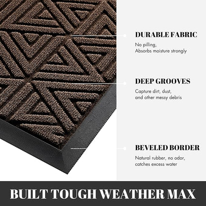 Yimobra Large Door Mat 36x24, All-Weather Waterproof Non-Slip Welcome Matt - Image 2