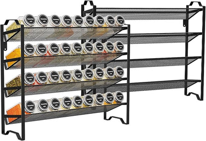 Simple Trending 2 Pack 4 Tier Spice Rack Organizer, Stackable Kitchen Counter by SimpleTrending