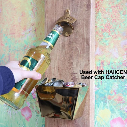 8 Packs Bulk Beer Opener Wall Mounted Vintage Gold Bottle Cap Opener - Image 3