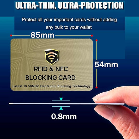 SaiTech IT RFID Protected Cards, 3 Pack One Card Protects Entire Wallet Purse For Men & Women, NFC Contactless Bank Debit Credit Card Protector ID ATM Guard Card – Golden