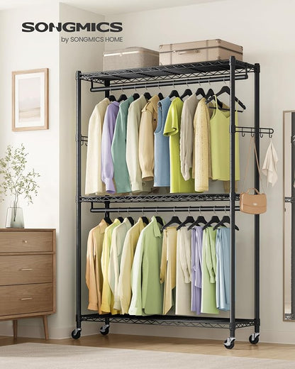 SONGMICS Heavy-Duty Rolling Clothes Rack, Garment Rack, Portable Closet - Image 2