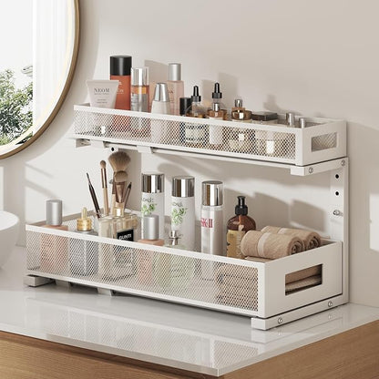 1 Pack 20.47IN Depth Under Sink Storage Organizer, Large 2-Tier Elegant Mesh - Image 7