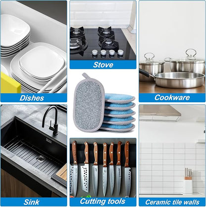 Dual-Sided Multi-Purpose Scrub Sponges, Non-Scratch Dishwashing Sponges - Image 6