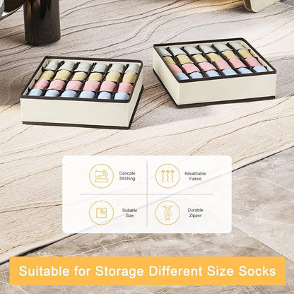 Joyoldelf Drawer Organizer 2 Packs, 24 Cell Collapsible Closet Cabinet Storage - Image 7