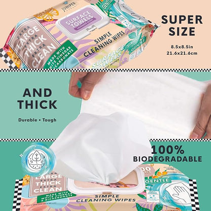 Single Surface Cleaning Wipes Bleach Free, Thick & Large Dispose, All-Purpose - Image 3