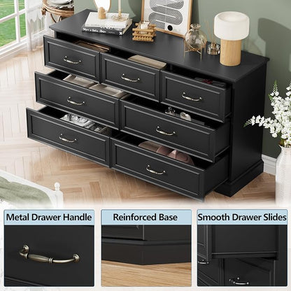 7 Drawer Dresser for Bedroom, Rustic Farmhouse Dresser - Image 5