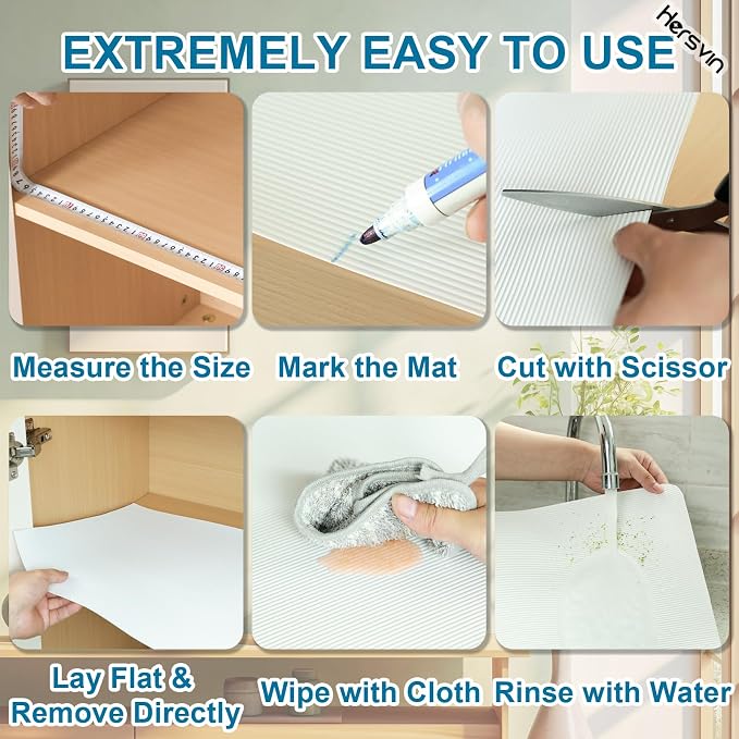 Shelf Liners 10 in x 20 ft EVA Drawer Mats, Non-Adhesive Cupboard Protector - Image 3