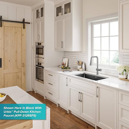 KRAUS Forteza 32-inch Undermount Single Bowl Granite Kitchen Sink in Grey, KGU-55GREY