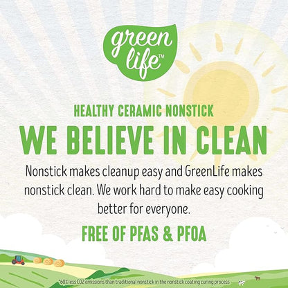 GreenLife Soft Grip Diamond Sandstone Healthy Ceramic Nonstick, 2QT Saucepan Pot - Image 3