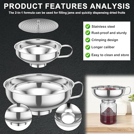 12 Piece Stainless Steel Canning Funnel Set - Image 4