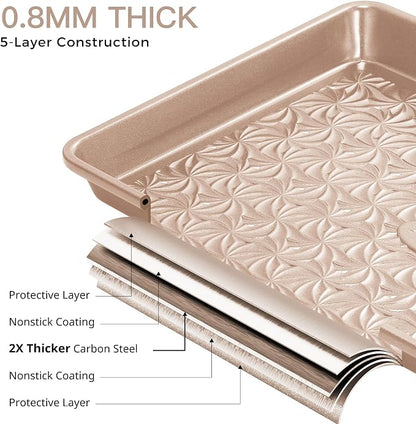 HONGBAKE Nonstick Baking Sheet Pan Set of 3, Cookie Sheets - Image 7