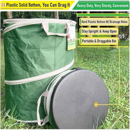 2-Pack 24 Gallon Collapsible Trash Can Solid Bottom - Image 6