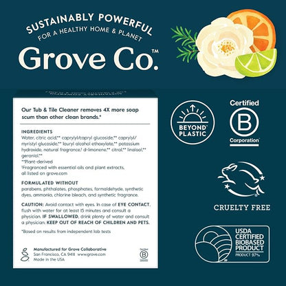 Grove Co. Tub and Tile Cleaner Refill Concentrate + 1 x Reusable Glass Spray - Image 7