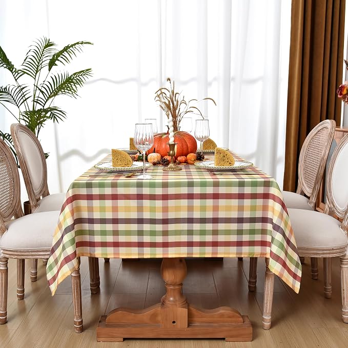 Waterproof Gingham Festive Tablecloth Fabric - Image 3