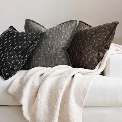 ZWJD Pillow Covers 22x22 Set of 2 Soft Polyester Textured Pillow Covers - Image 4