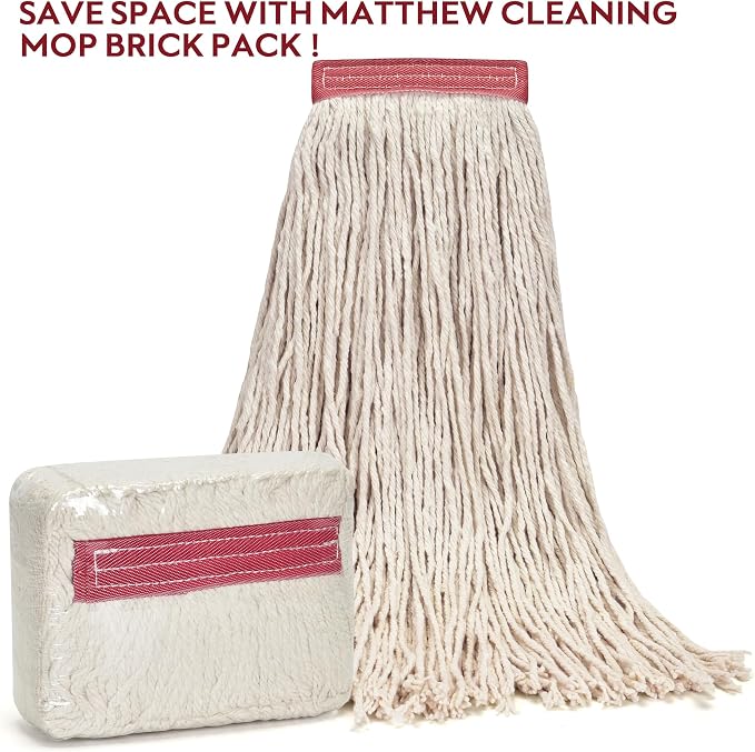 Matthew Cleaning 24oz 3Pack Cotton Floor Mop, Cotton Looped-Open String Heavy - Image 3
