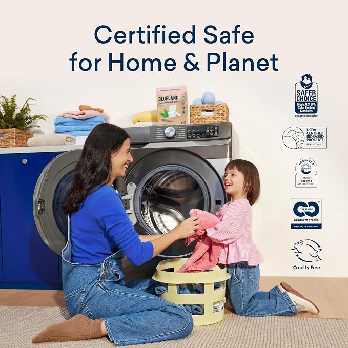 BLUELAND Laundry Detergent Tablets, Plastic-Free Eco-Friendly Pods, Liquid - Image 5