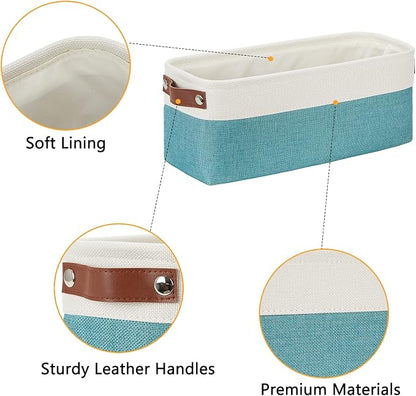 DULLEMELO Small Bathroom Closet Storage Baskets Canvas Fabric Storage Bins - Image 8