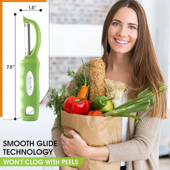 Spring Chef Premium Green Swivel Vegetable Peeler Set of 2, Stainless Steel - Image 3