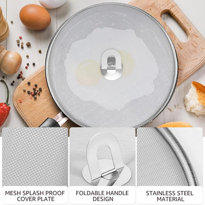 3PCS Stainless Steel Splatter Guard, 9.8" 11.4" 13" Frying Pan Splatter Screens - Image 3