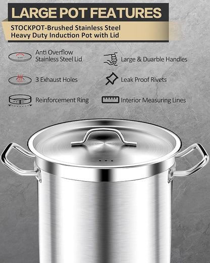 STOCKPOT 50 Quart Stainless Steel Stock Pot - Image 5
