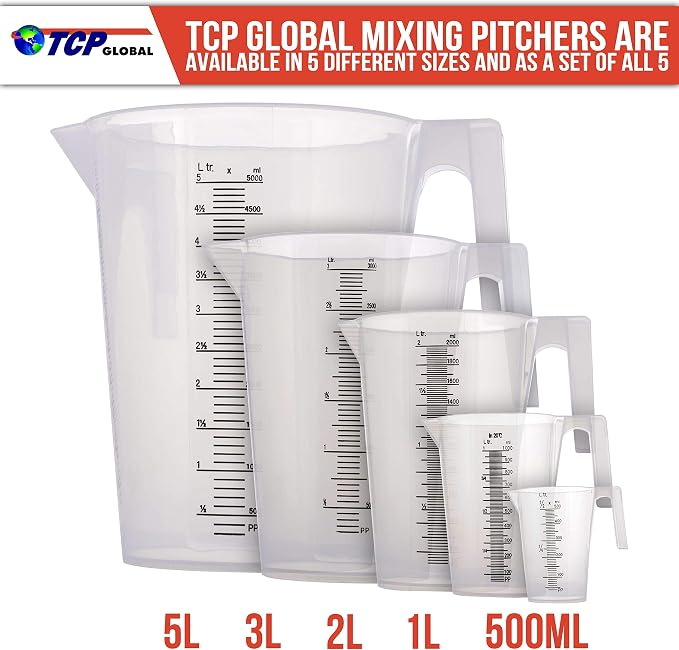 TCP Global 2 Liter Plastic Graduated Measuring and Mixing Pitcher - Image 6