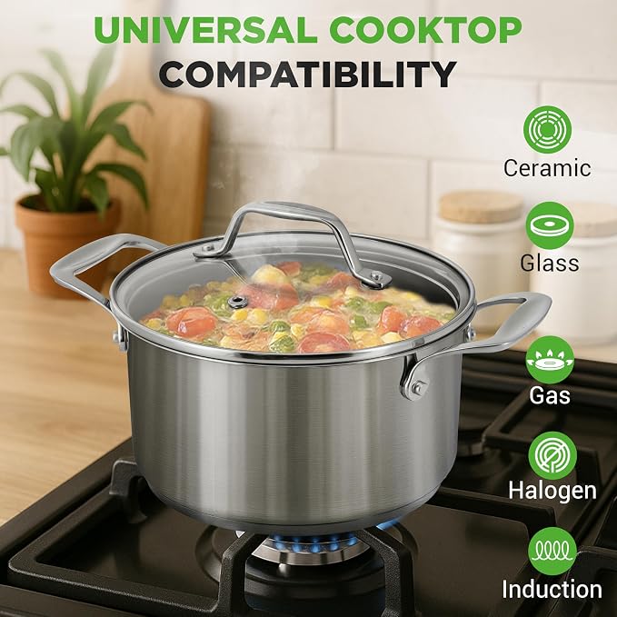 NutriChef 6-Quart Stainless Steel Stockpot – 18/8 Food Grade Heavy-Duty - Image 3
