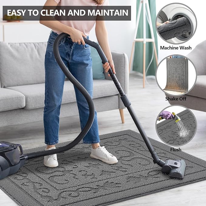 FONEYI Indoor Door Mat 20" x 32", Dirt Trapper Door Mats Non-Slip Entryway Rugs - Image 5