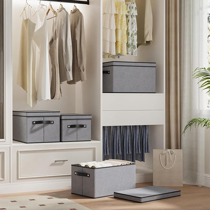 Fabric Storage Boxes, 7.1 x 9.1 x 13 Inch Baskets - Image 3