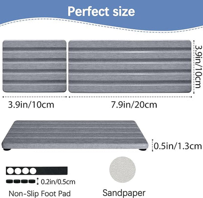 Set of 3 Diatomite Hand Soap Holder, Water Absorbing Stone Tray - Image 4