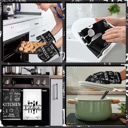 Bencailor 12 Pcs Farmhouse Kitchen Decor and Accessories Sets 4 Black and White - Image 6