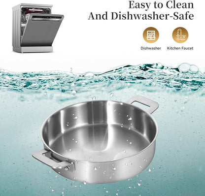 LOLYKITCH 8.5-10 Inch Tri-Ply Stainless Steel Frying Pans and 12 Inch Sauté Pan - Image 5