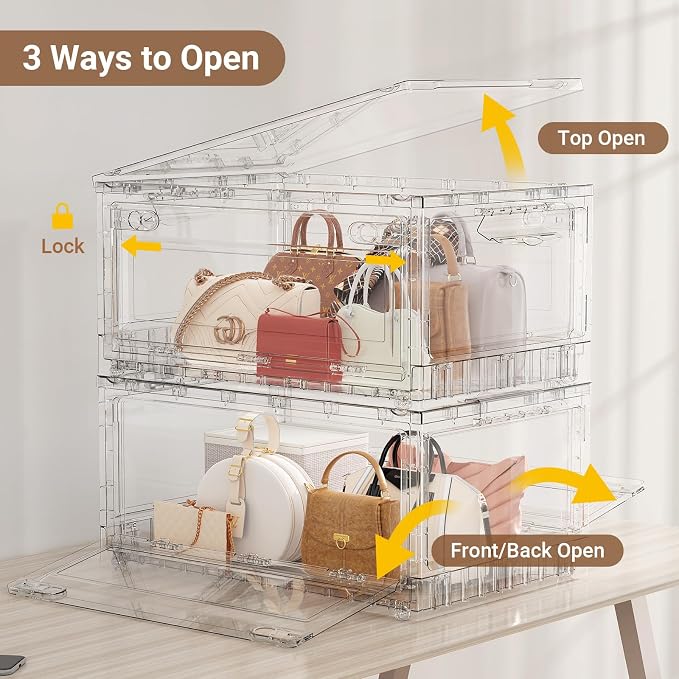 BROVIEW Clear Stackable Storage Bins Drawers, Open Front Large Plastic Storage - Image 4