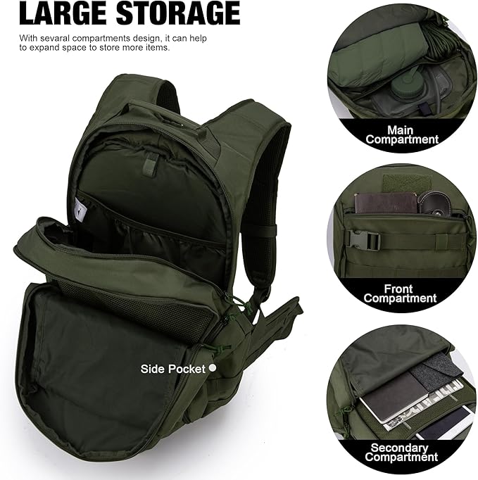 Mardingtop Tactical Molle Backpack for Men - 28L EDC Hiking & Motorcycle Backpack
