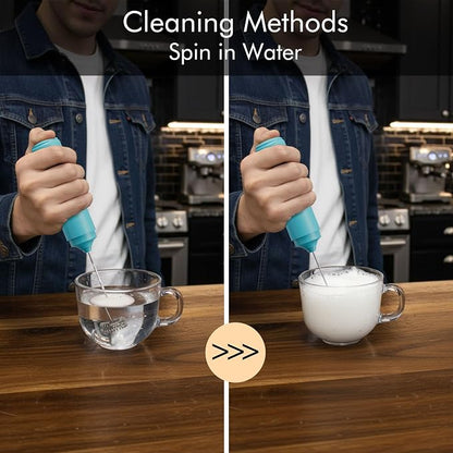 Rechargeable Milk Frother Handheld, 2-IN-1 Dual Spring Whisk Electric Frother - Image 5
