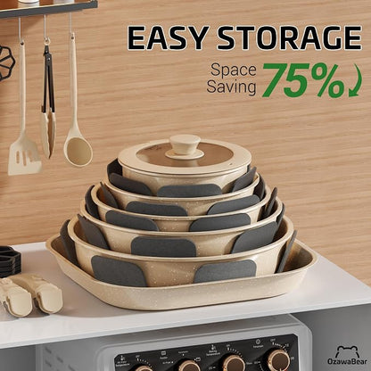 26 Pcs Pots and Pans Set Non Stick, Ceramic Cookware Set Non Toxic - Image 4