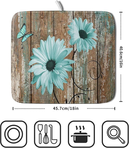 Giwawa Rustic Daisy Dish Drying Mat - Image 2