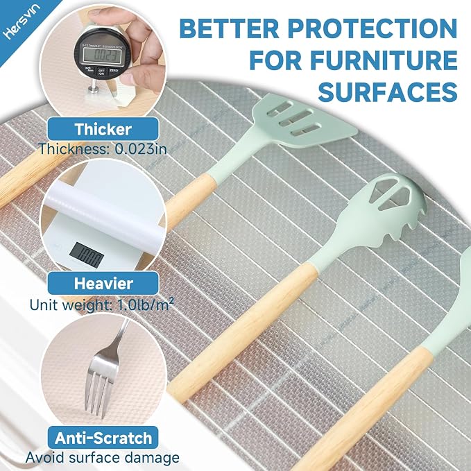 Shelf Liners 12 in x 20 ft EVA Drawer Mats, Non-Adhesive Cupboard Protector - Image 3