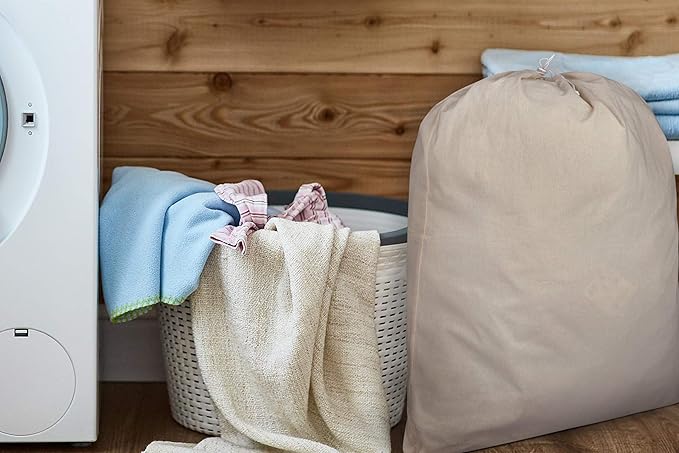 Urban Villa Laundry Bags 2 Pack Canvas Dirty Clothes Travel Laundry Bag|Machine Washable|Reusable College Hostel Liner Bag for Garments with Drawstring Closure - Size 28 x 36 Inches
