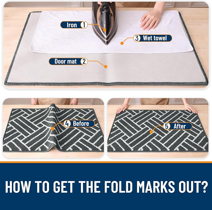 OLANLY Indoor Door Mat, 48x32 Inch, Dirt Resistant and Absorbent, Non-Slip - Image 8