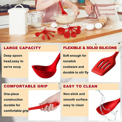 E-far Silicone Cooking Utensils Set, Silicone Kitchen Tools - Image 4