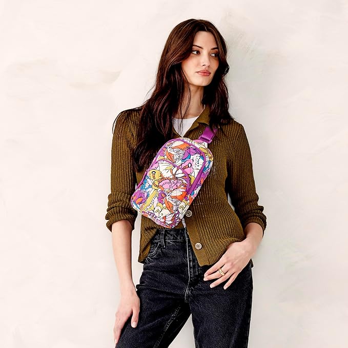 Vera Bradley Women's Lorman Sling Backpack-Featherweight Bag, Flutter, One Size