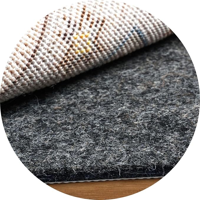 BAGAIL Felt and Natural Rubber Backing Rug Pads 1/8” Thick, Round 8 Feet Non by BAGAILBASICS
