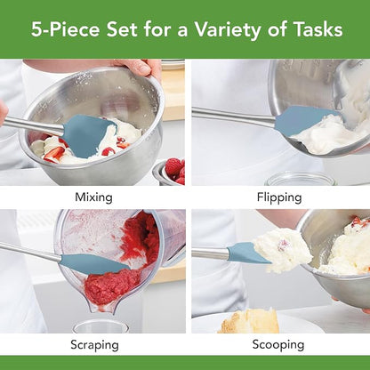 Tovolo Stainless Steel Handled Silicone Spatula Set of 5, Dishwasher Safe - Image 2