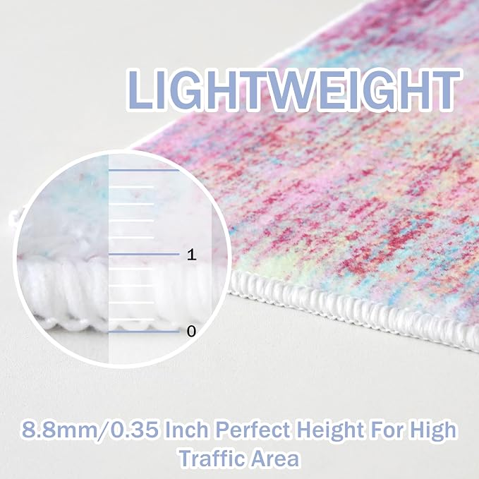 IOHOUZE Abstract Round Area Rug 8 Ft Washable Circle Rugs Large Round Rug Non - Image 5
