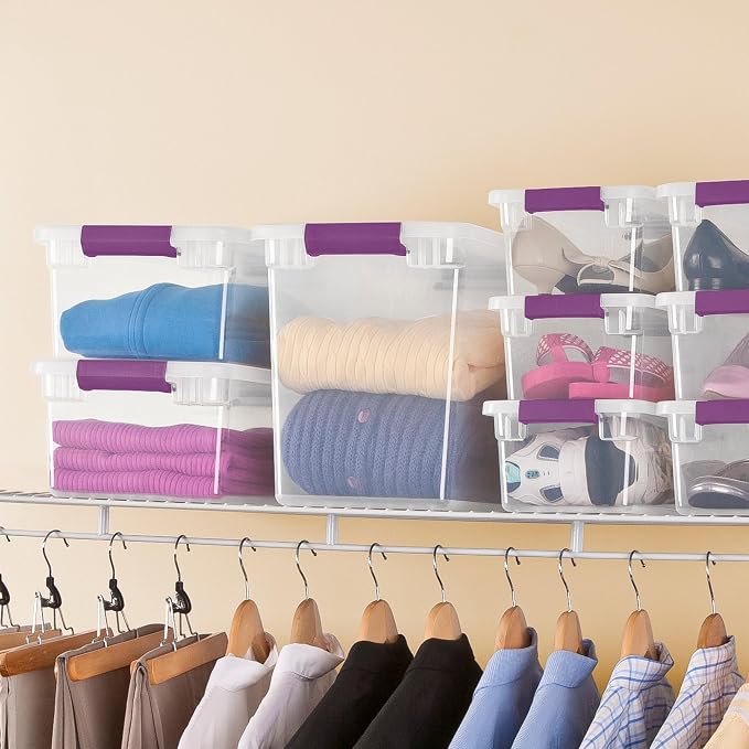 Sterilite 24-Pack 27 Quart ClearView Latch Box, Stackable Organizer Bins - Image 5