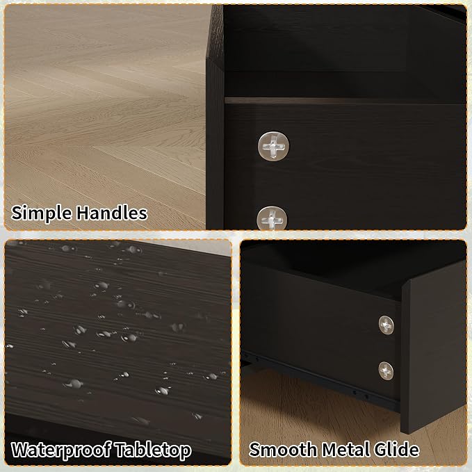 Dresser for Bedroom with 9 Drawers, Wooden TV Stand, Closet Clothes Organizer - Image 6