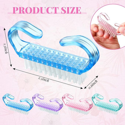 Patelai 12 Pcs Handle Grip Nail Brush Bulk Colorful Nail Scrubber Fingernail - Image 2