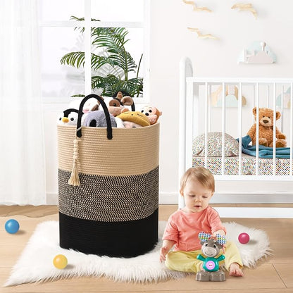 Woven Laundry Basket for Clothes, 65L Large Rectangle Laundry Hampers - Image 5